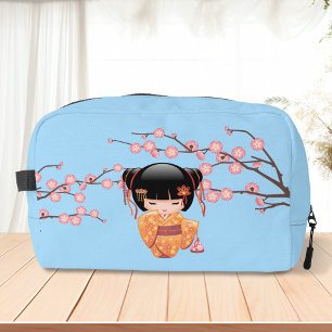 Trousse De Toilette Poupée Ume Kokeshi - Japonaise Geisha Girl Blue