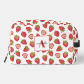 Trousse De Toilette Premier nom du monogramme du motif de fraises (Verso)