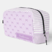 Trousse De Toilette Purple Stripe Bow Pattern Coquette Cosmetic (Coin droit)