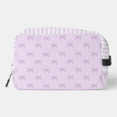 Trousse De Toilette Purple Stripe Bow Pattern Coquette Cosmetic (Verso)