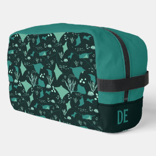 Trousse De Toilette Raies manta Vie marine sous-marine Personnalisée