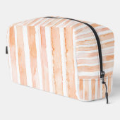 Trousse De Toilette Rayures blanches orange pêche (Coin droit)