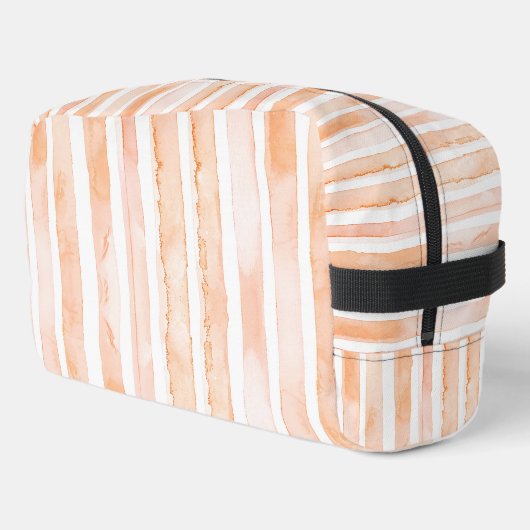 Trousse De Toilette Rayures blanches orange pêche (Coin gauche)