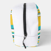 Trousse De Toilette Rayures complexes - Turquoise et Jaune (Droite)