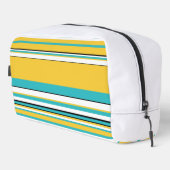 Trousse De Toilette Rayures complexes - Turquoise et Jaune (Coin droit)