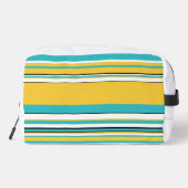 Trousse De Toilette Rayures complexes - Turquoise et Jaune (Verso)
