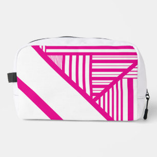 Trousse De Toilette Rayures de triangles en magenta et blanc