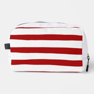 Trousse De Toilette Rayures irrégulières en rouge et blanc