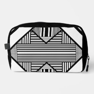 Trousse De Toilette Rayures triangulaires 2 en noir et blanc