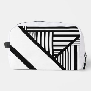 Trousse De Toilette Rayures triangulaires en noir et blanc
