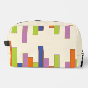 Trousse De Toilette Rectangles bleus, orange, violets, verts et crème