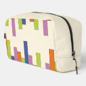 Trousse De Toilette Rectangles bleus, orange, violets, verts et crème (Coin droit)
