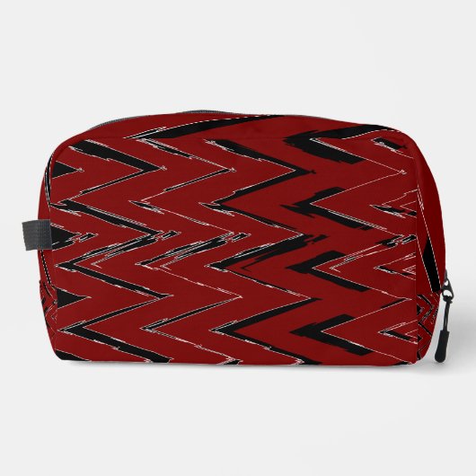 Trousse De Toilette Red, Black & White Zigzag – Bold & Artistic (Recto)