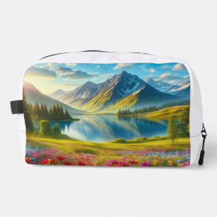 Trousse De Toilette Ressort coloré/lac de montagne fleuri