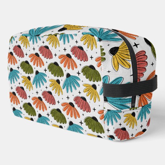 Trousse De Toilette Retro Halftone Coneflowers (Coin gauche)