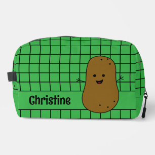 Trousse De Toilette Rétro, pomme de terre marron, personnalisation ver