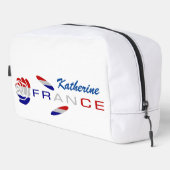 Trousse De Toilette Rose du drapeau français personnalisé (Coin droit)