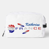 Trousse De Toilette Rose du drapeau français personnalisé (Verso)