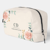 Trousse De Toilette Rose or fleurie nom de végétation monogramme (Coin droit)