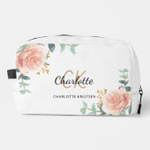 Trousse De Toilette Rose or fleurie nom de végétation monogramme (Recto)