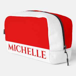Trousse De Toilette Rouge et blanc avec nom