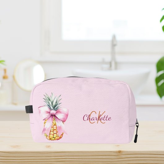 Trousse De Toilette Ruban rose clair ananas monogramme tropical