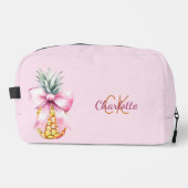Trousse De Toilette Ruban rose clair ananas monogramme tropical (Recto)