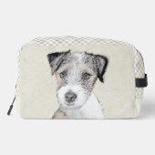 Trousse De Toilette Russell Terrier Peinture Rough Original Chien Art (Verso)