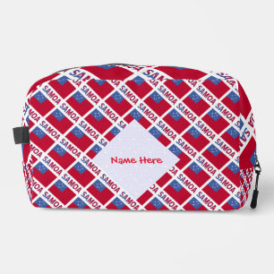 Trousse De Toilette Samoa et Drapeau Samoan Carrelé Rouge Personnalisa