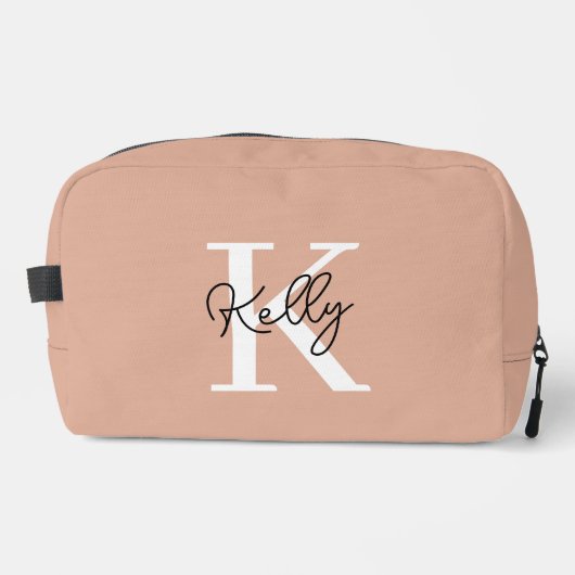 Trousse De Toilette Script de monogramme rose vierge moderne (Recto)