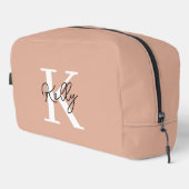 Trousse De Toilette Script de monogramme rose vierge moderne (Coin droit)