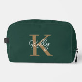 Trousse De Toilette Script moderne Emerald Green Gold (Recto)