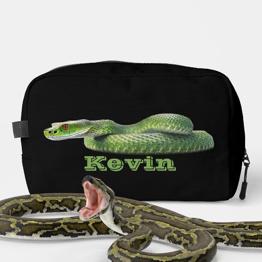 Trousse De Toilette Serpent Vert Venomère Avec Votre Nom