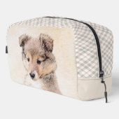 Trousse De Toilette Shetland Sheepdog Puppy Peinture Sheltie Chien Art (Coin droit)