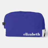 Trousse De Toilette Simple Bleu et Blanc avec Nom (Recto)
