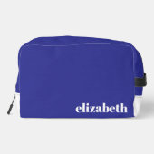 Trousse De Toilette Simple Bleu et Blanc avec Nom (Verso)
