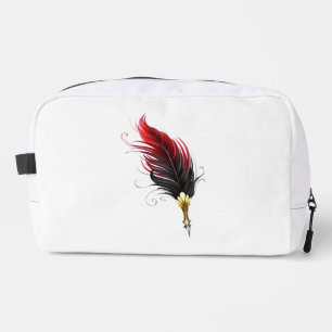 Trousse De Toilette Stylo rouge en plumes avec nib or