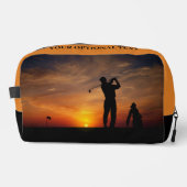 Trousse De Toilette Sunset Golfer nom personnalisé (Recto)