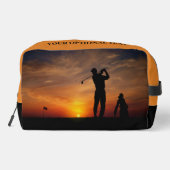 Trousse De Toilette Sunset Golfer nom personnalisé (Verso)