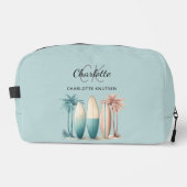 Trousse De Toilette Surf planches palmiers rétro aqua turquoise (Recto)