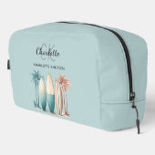 Trousse De Toilette Surf planches palmiers rétro aqua turquoise (Coin droit)