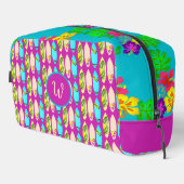 Trousse De Toilette Surf tropical et fleurs d'Hibiscus (Coin droit)