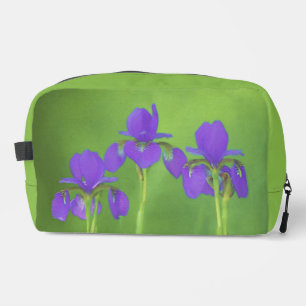 Trousse De Toilette Tableau Trio Iris Violet Peinture Fleur Originale