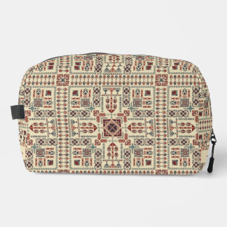 Trousse De Toilette Tatreez pattern, beige geometric ornament