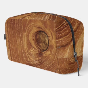 Trousse De Toilette Teck Grain de bois rustique Brown Nature Motif Pho