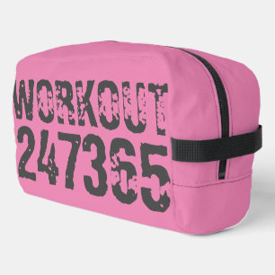 Trousse De Toilette Texte usé et rayé Workout 247365 rose