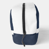 Trousse De Toilette Texture en cuir bleu Monogramme blanc Nom Kit Dopp (Droite)