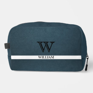 Trousse De Toilette Texture en cuir Nom du monogramme noir