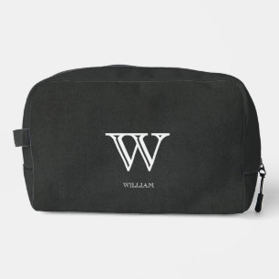 Trousse De Toilette Texture en cuir Nom du monogramme noir