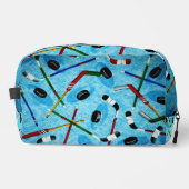 Trousse De Toilette Thème de hockey sur glace bleu (Recto)